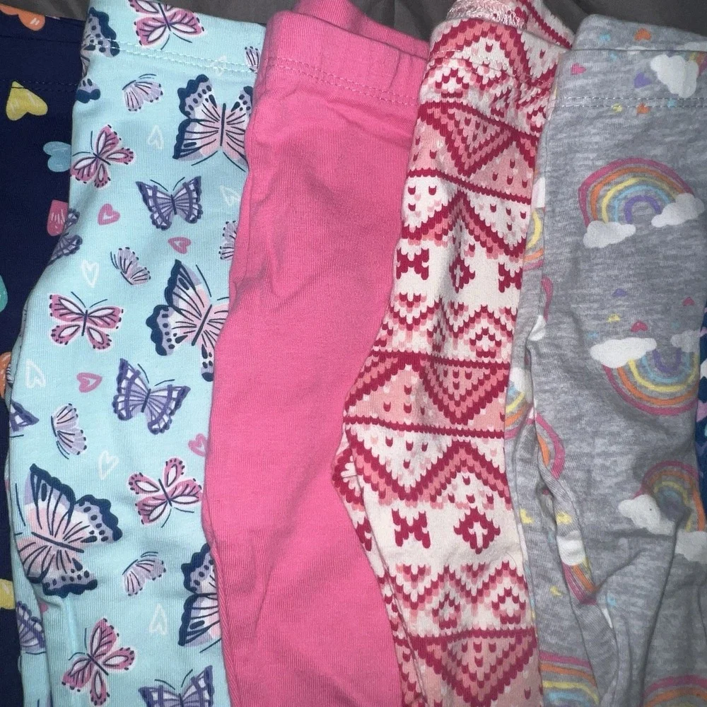 Set Of 7 Toddler Girls Leggings Size 18-24M‎ Multicolor Butterfly Unicorn Hearts